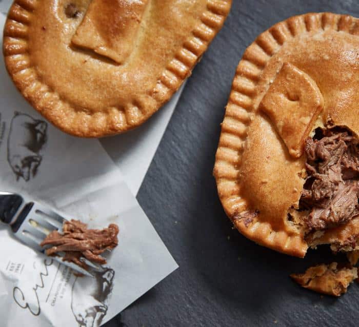 Food photography for Eric’s Pies, featuring close-ups of their freshly made pies, highlighting texture and detail.
