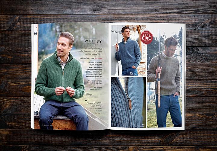 Joseph Turner catalogue design and fashion photography, showcasing the quality and details of the clothing catalogue.