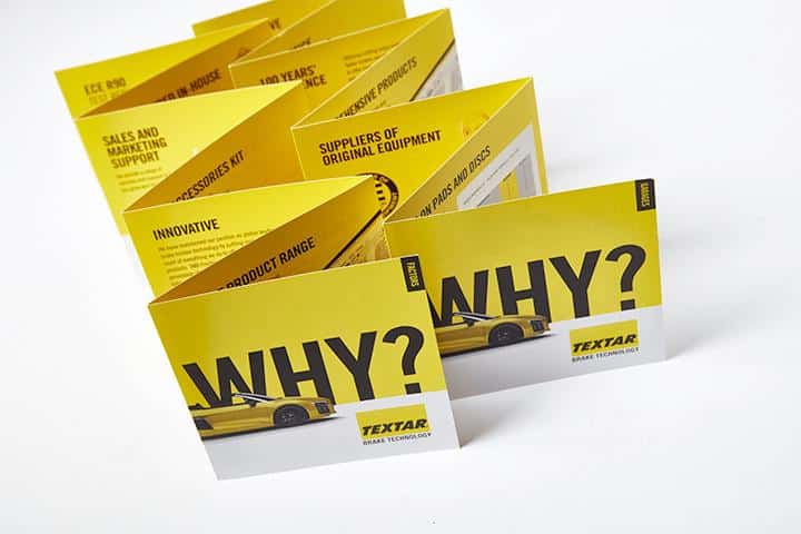 Textar benefits brochures video showcasing product features and visual design for a detailed presentation.