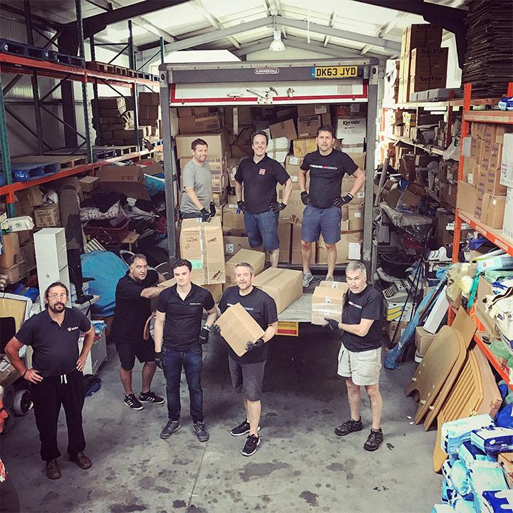 Yorkshire Aid Convoy warehouse photo, showing the impact of the aid convoy and its mission to help those in need.