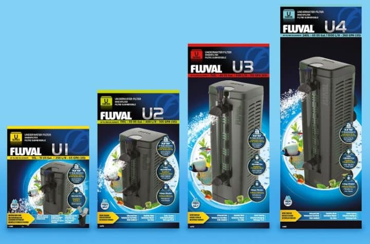 Fluval packaging design image, showing product packaging in a clean, professional layout.