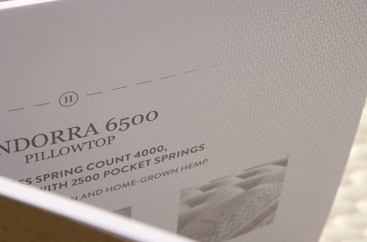 Harrison pillowtop detail image focusing on high-quality craftsmanship and design features for content marketing.