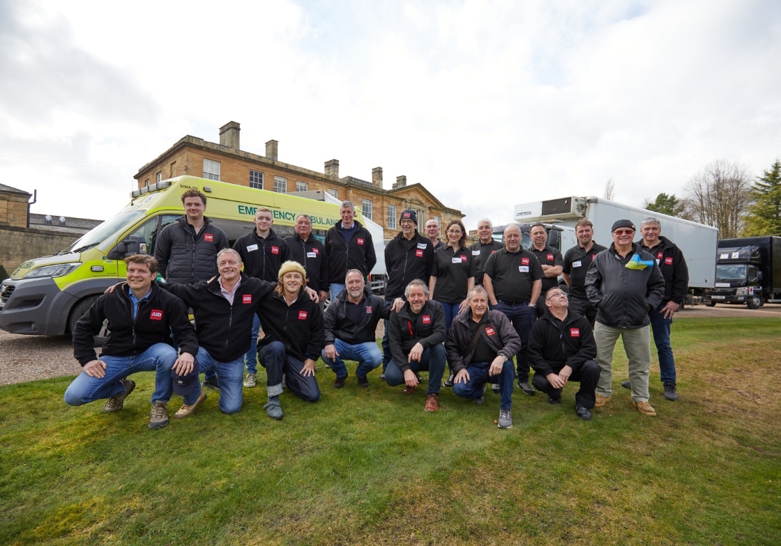 Yorkshire Aid Convoy success event image showing the convoy and its contributors during a charity initiative.